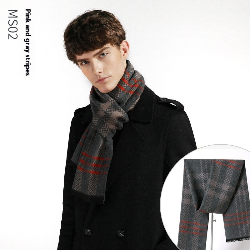 Simple Plaid Warm Keeping Artificial Cashmere Scarf - globaltradeleader