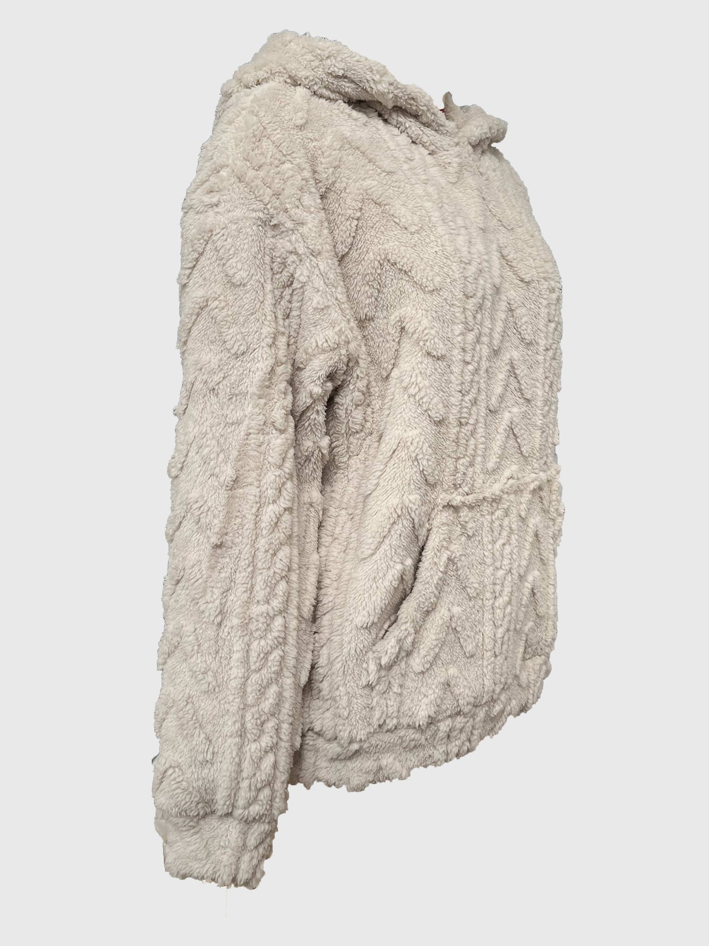 Olid Teddy Bear Textured Hoodie Casual Long Sleeve Kangaroo Pocket Hoodie Sweatshirt - globaltradeleader