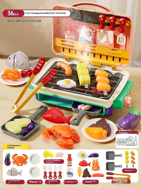 Simulation Mini Small Kitchen Play House Slicer Girls' Cooking Barbecue Toys - globaltradeleader