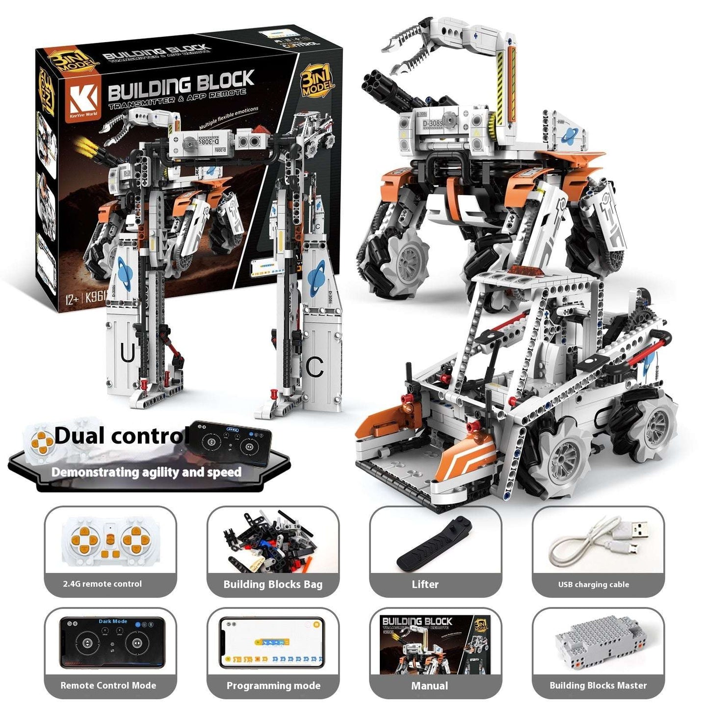 Programming Robot Electric Building Blocks Remote Control Car Toys - globaltradeleader