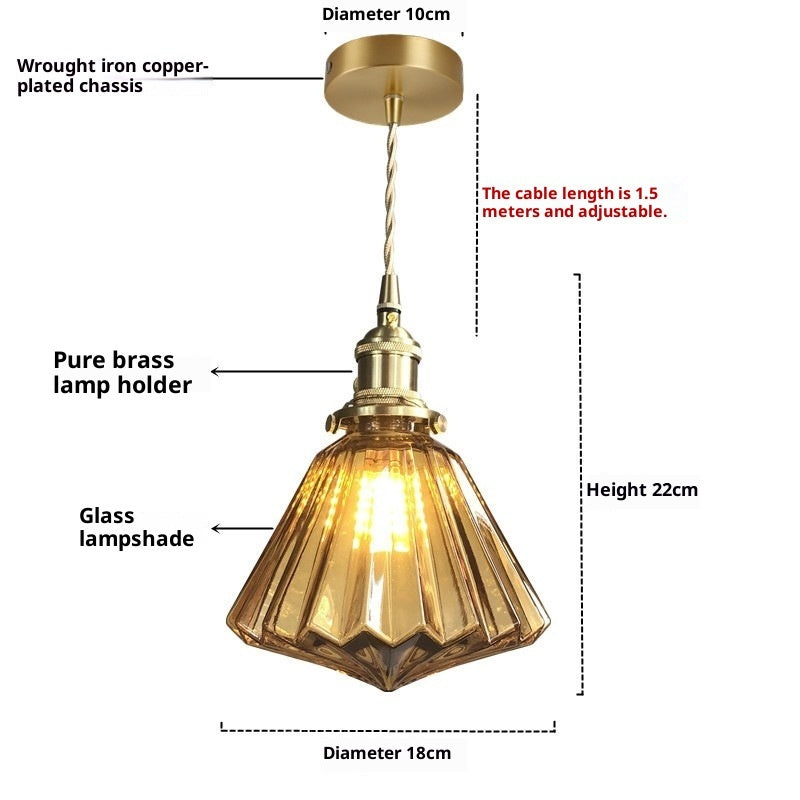 Japanese-style Brass And Glass Pendant Light - globaltradeleader