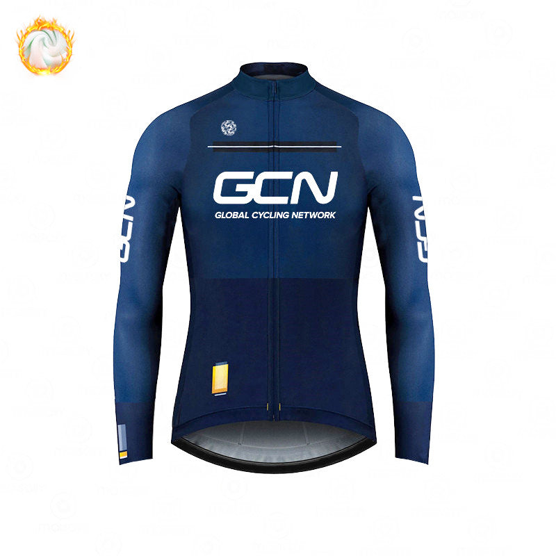 GCN Fleece Long Sleeve Cycling Jersey Cycling Jersey Running MTB Winter New Series