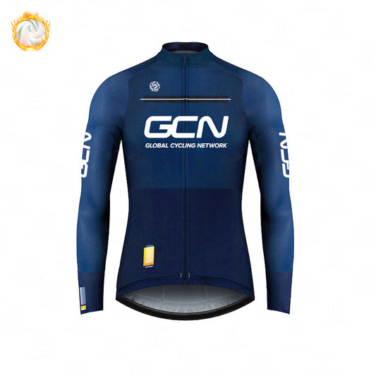 GCN Fleece Long Sleeve Cycling Jersey Cycling Jersey Running MTB Winter New Series