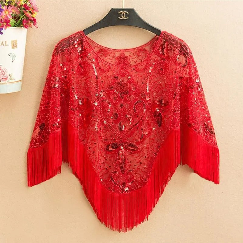 All-matching Elegant Ethnic Style Tassel Sequins Shawl