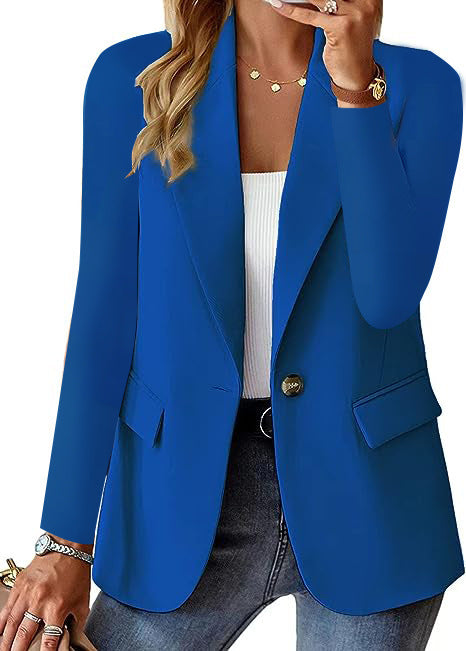 Ins Lapel Button Jacket Fashion Commuter Casual Suit Jacket Women's Long-sleeved Tops Outwear Clothing - globaltradeleader