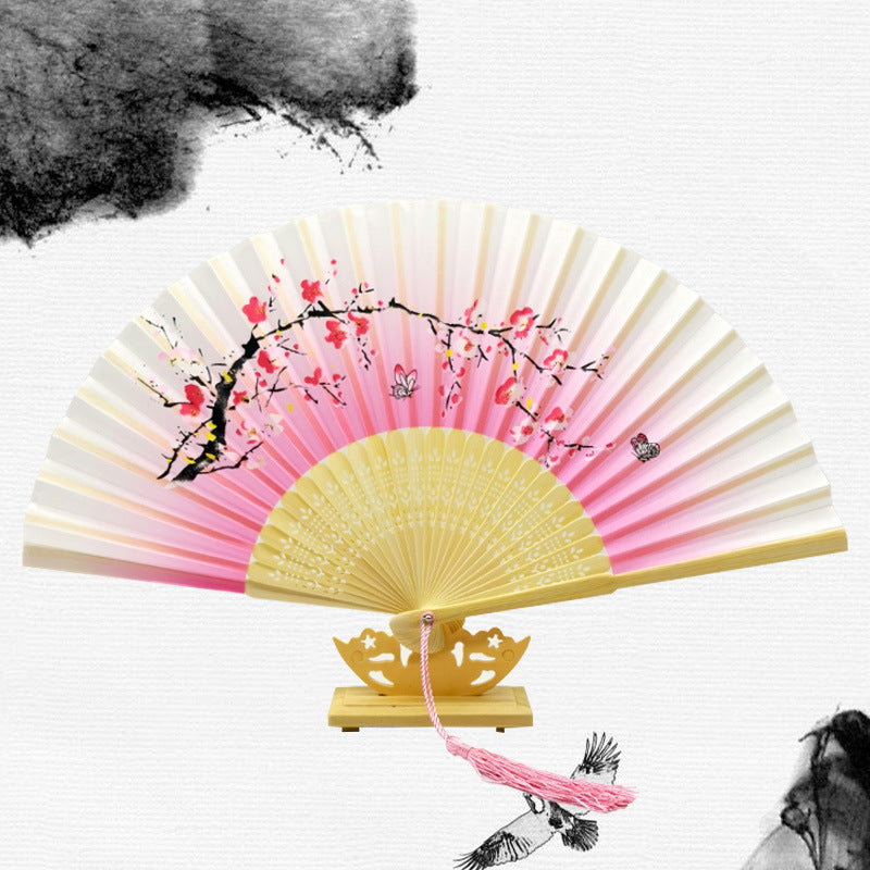 Folding Fan Bamboo Ancient Style Han Chinese Clothing Chinese Style Small Fan