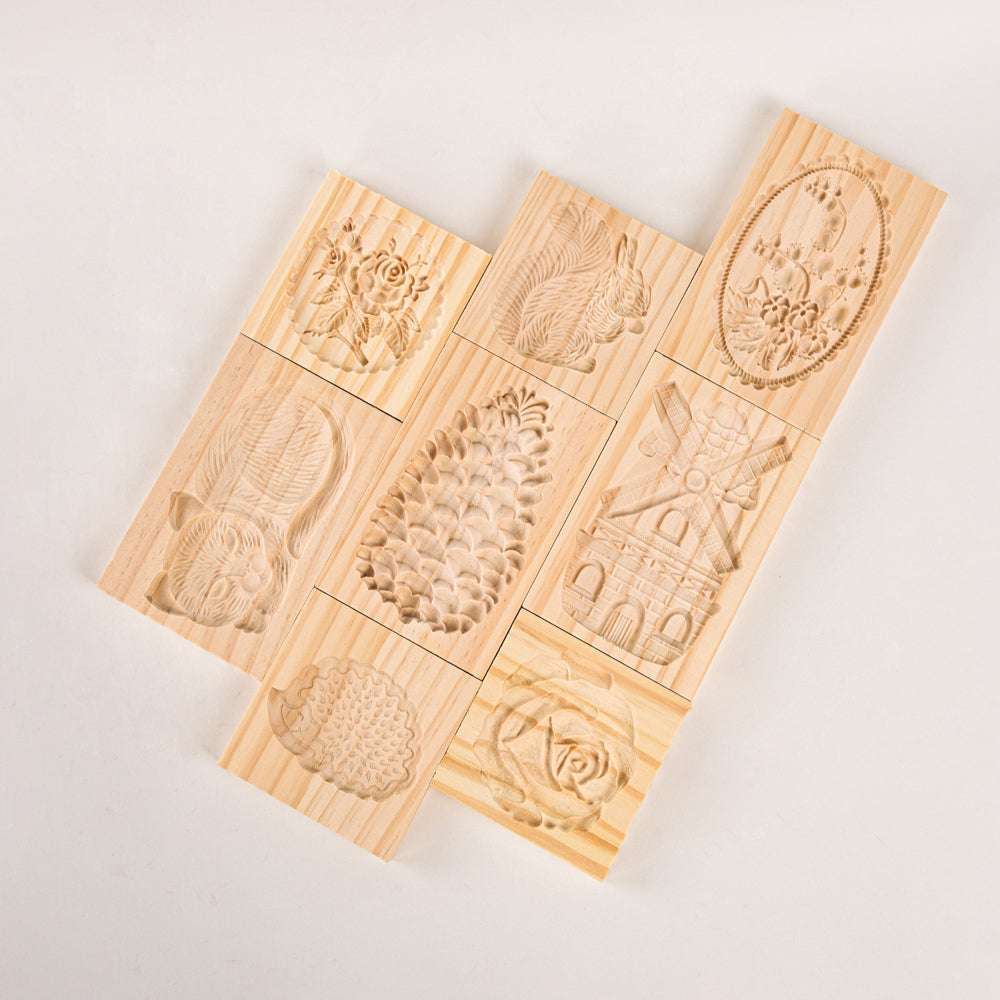 Wooden Gingerbread Cookie Mold Pine Nuts Rose Flower Cookie Mold Wooden Rose Flower Christmas Kitchen Tools