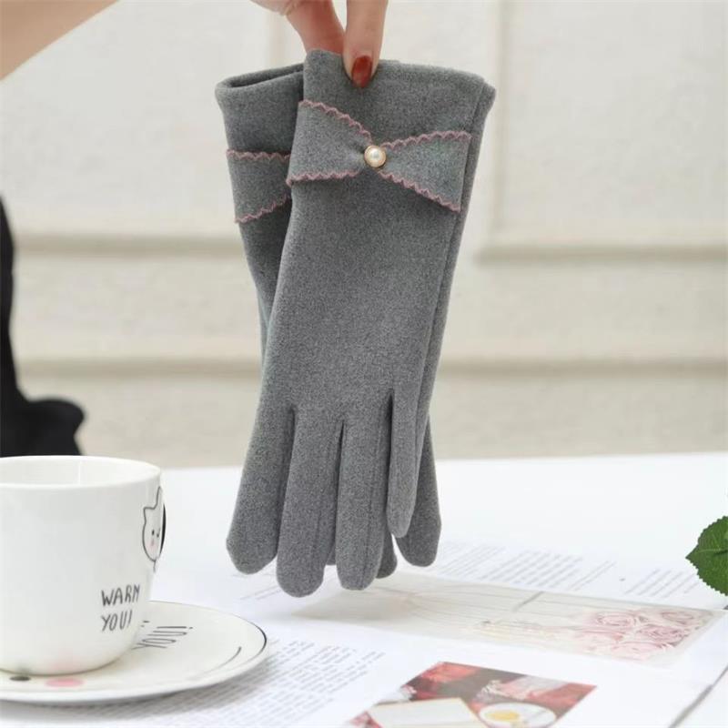 Deerskin Velvet Velvet Gloves Autumn And Winter Warm Essential Gloves Women's Riding Gloves - globaltradeleader