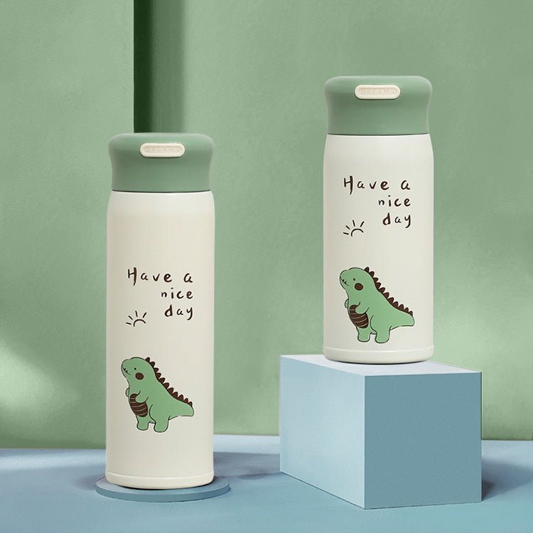 Cartoon Simple Small Dinosaur Print Stainless Steel Insulation Cup