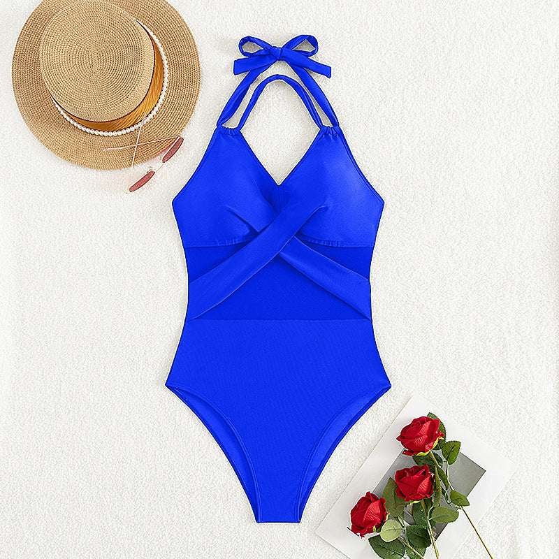 New Fashion One-piece Swimsuit Solid Color - globaltradeleader