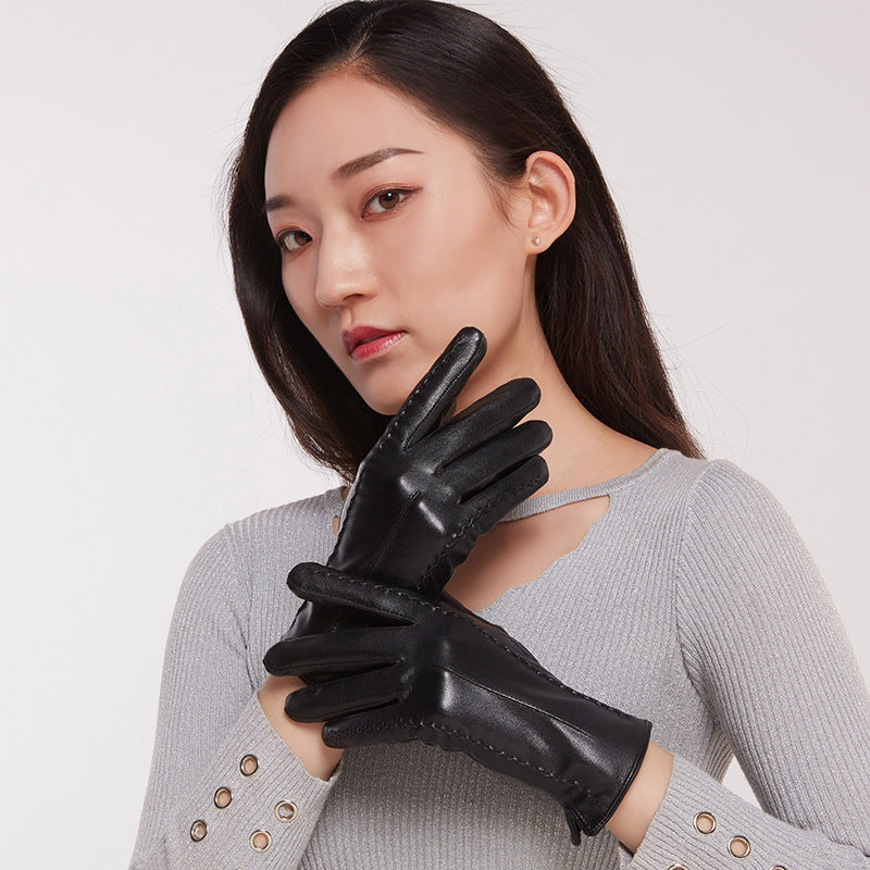 Women's Autumn And Winter Fleece-lined Warm Gloves - globaltradeleader