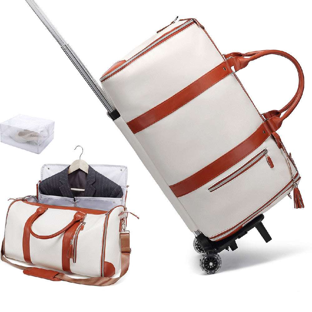 Lengthened Foldable Trolley Large Capacity Suit Bag Full Black Travel Bag - globaltradeleader