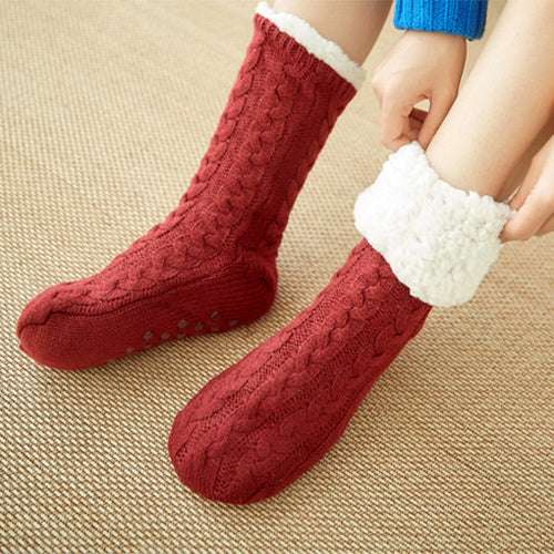 Winter Warm Knitted Plush Floor Socks Home Indoor Non-slip Carpet Socks For Men And Women - globaltradeleader