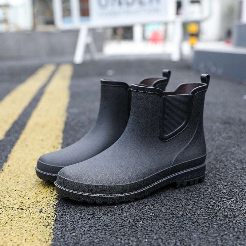 Short Tube Water Shoes Men Rain Boots Autumn And Winter - globaltradeleader