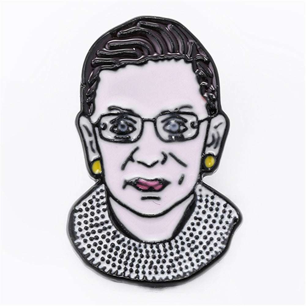 Ruth Bader Ginsburg Head Brooch