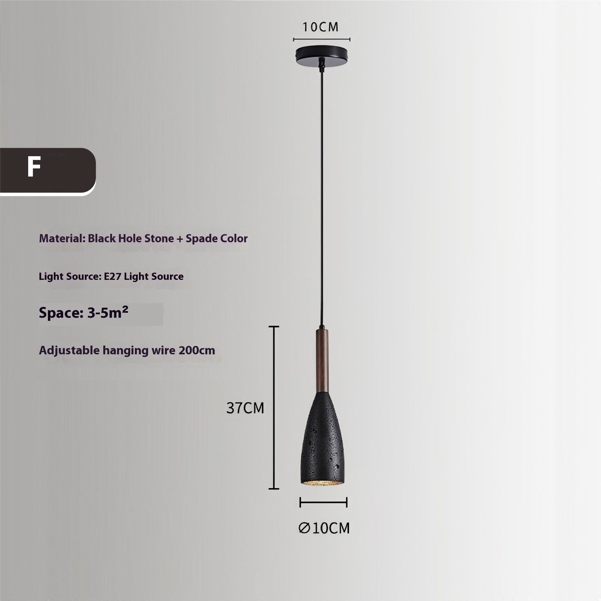 Black Cave Stone Restaurant Aisle Bedside Creative Terrazzo Chandelier - globaltradeleader