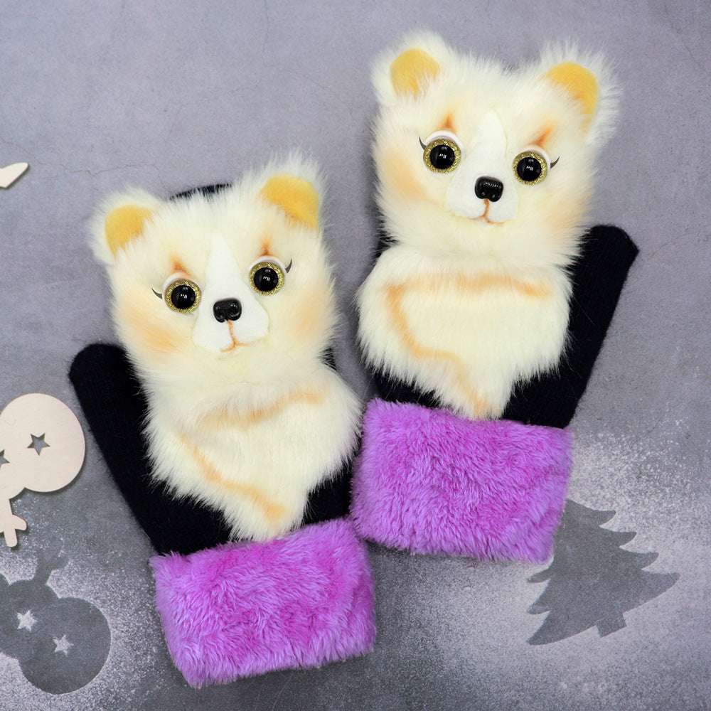 Winter Women's Plush Cartoon Animal Gloves - globaltradeleader