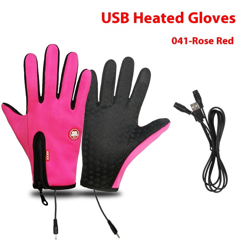 USB Electric Heating Heating Gloves Winter Outdoors Sports Skiing Warm Waterproof Non-slip - globaltradeleader