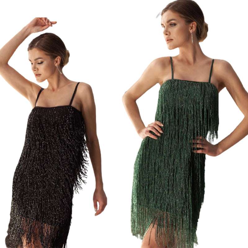 Dress Sweet Temperament Silver Fringed