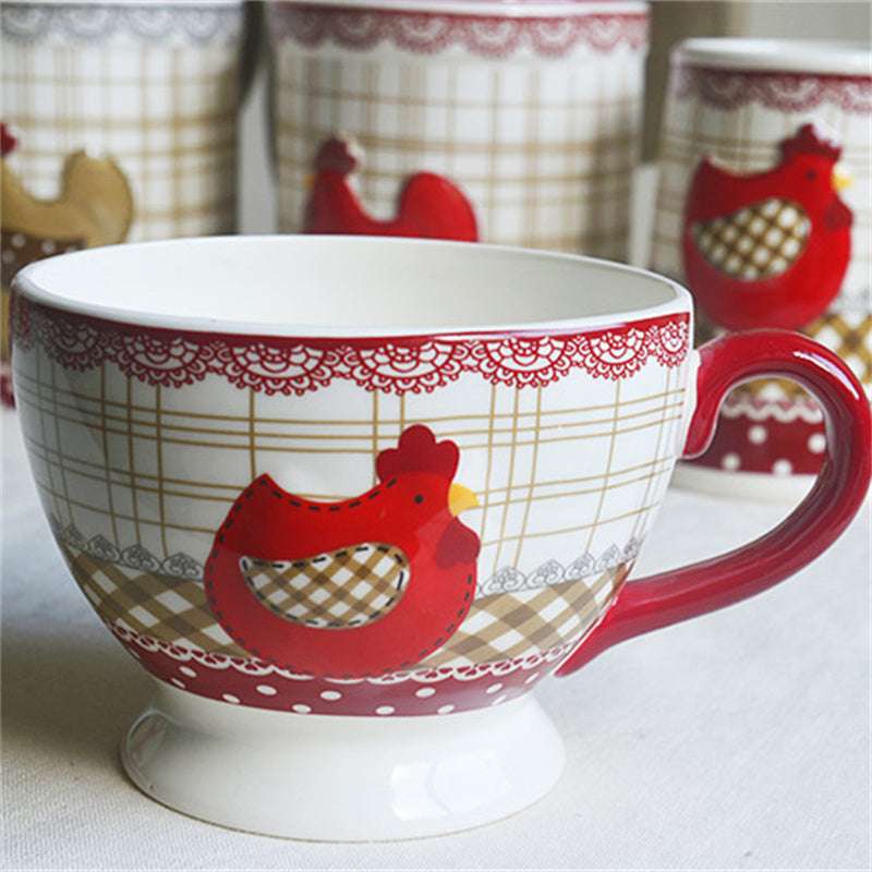 Chicken Shape Ceramic Tableware Christmas Day Decoration