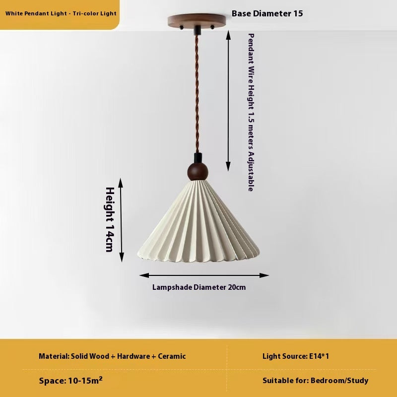 Retro Walnut Ceramic Bedroom Bedside Small Droplight - globaltradeleader