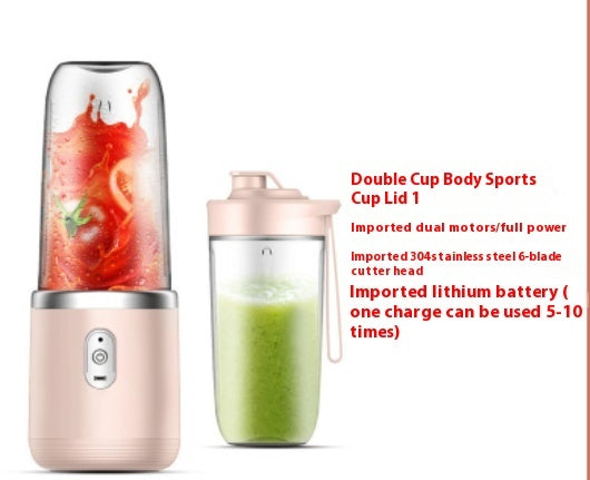 6blade Portable Blender Mini Juicer Cup Extractor Smoothie USB Charging Fruit Squeezer Blender Food Mixer Ice Crusher Portable Juicer Machine - globaltradeleader