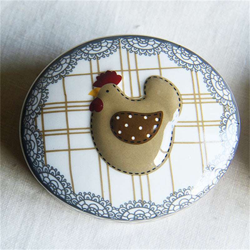 Chicken Shape Ceramic Tableware Christmas Day Decoration
