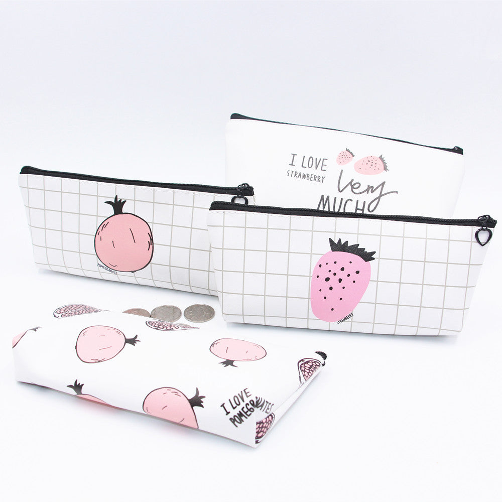 Creative PU Zipper Pencil Case Stationery Bag Stationery Box