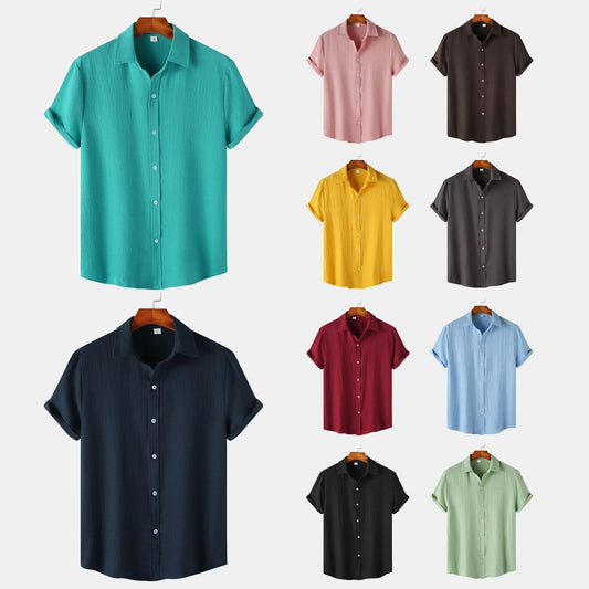 Men's Simple Casual Solid Color Shirt Top - globaltradeleader