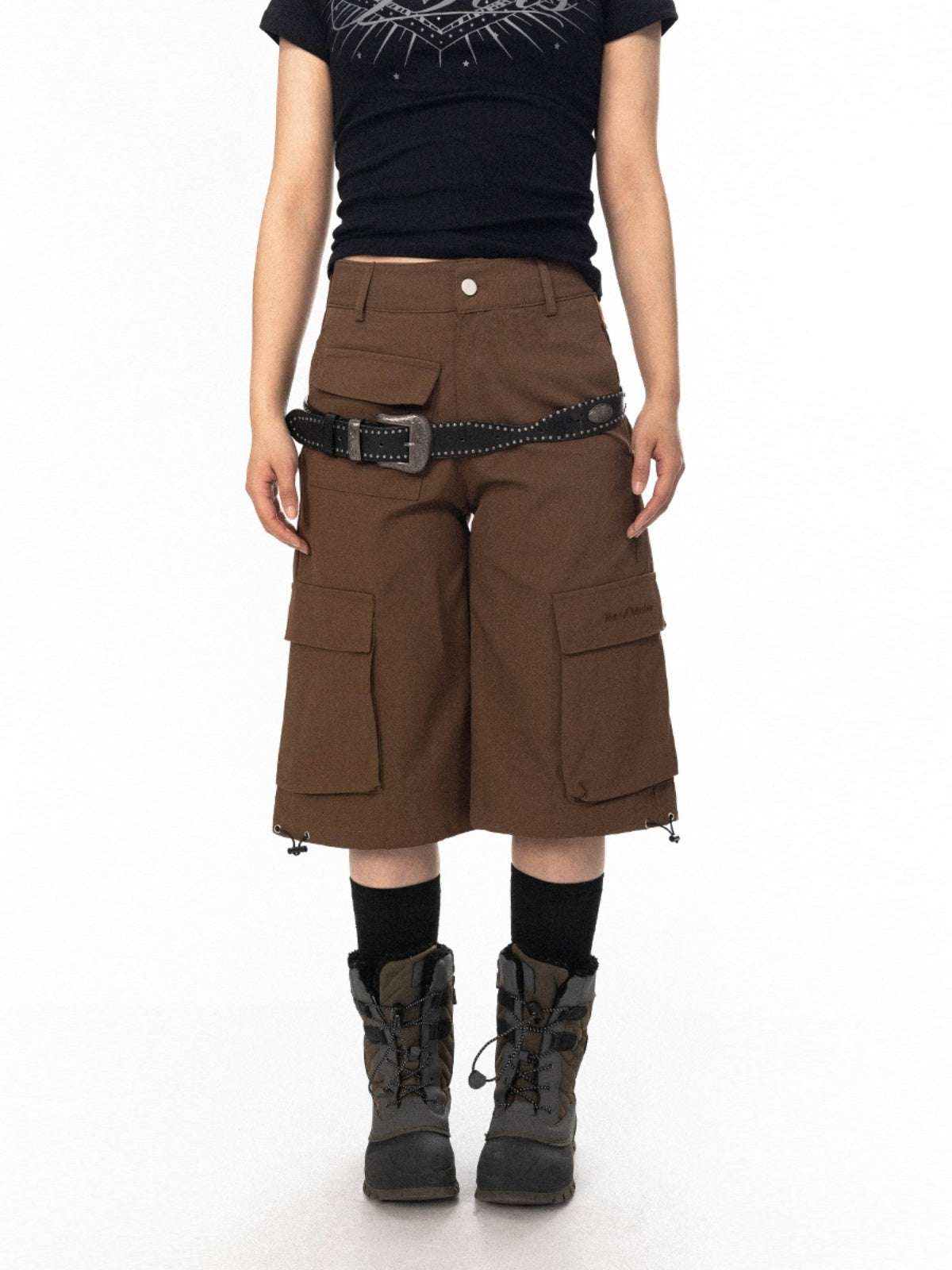 High Street Embroidered Large Workwear With Pocket Shorts - globaltradeleader