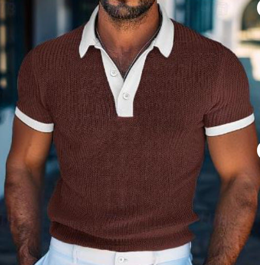 Short Sleeve Men's Polo Shirt Fashion White Leader T-shirt - globaltradeleader