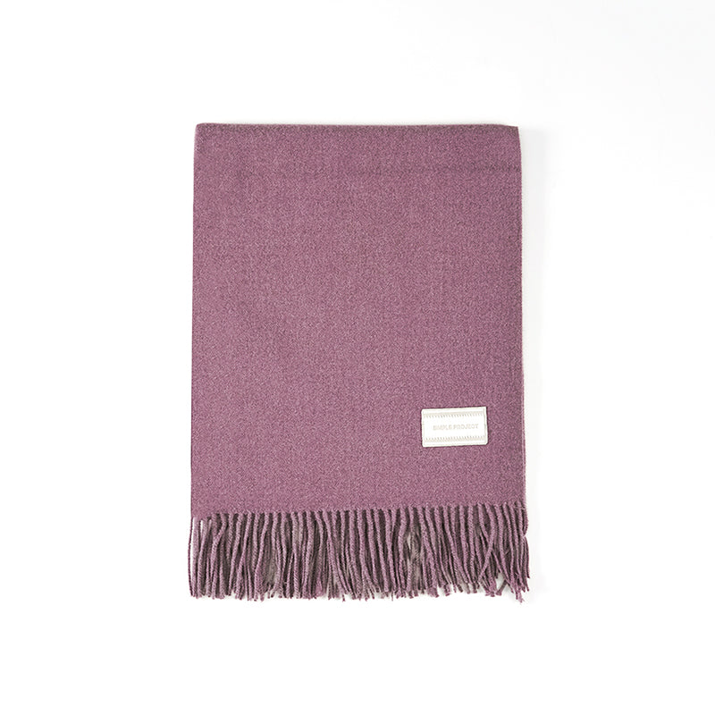 Solid Color Fringed Long Scarf Multi Color Skin Friendly Warmth