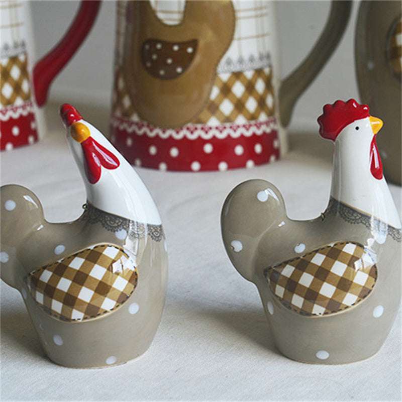 Chicken Shape Ceramic Tableware Christmas Day Decoration