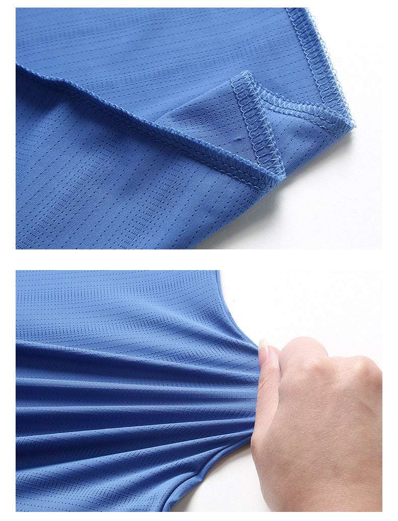 Large Size Ice Silk Short Sleeve T-shirt Quick Drying Clothes Summer Thin - globaltradeleader