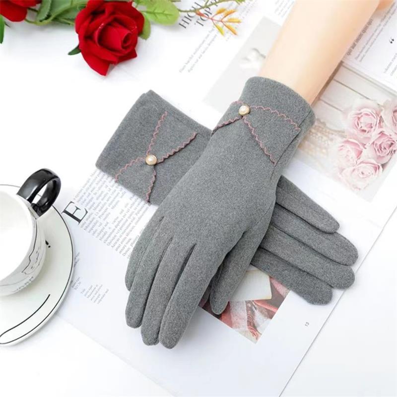 Deerskin Velvet Velvet Gloves Autumn And Winter Warm Essential Gloves Women's Riding Gloves - globaltradeleader