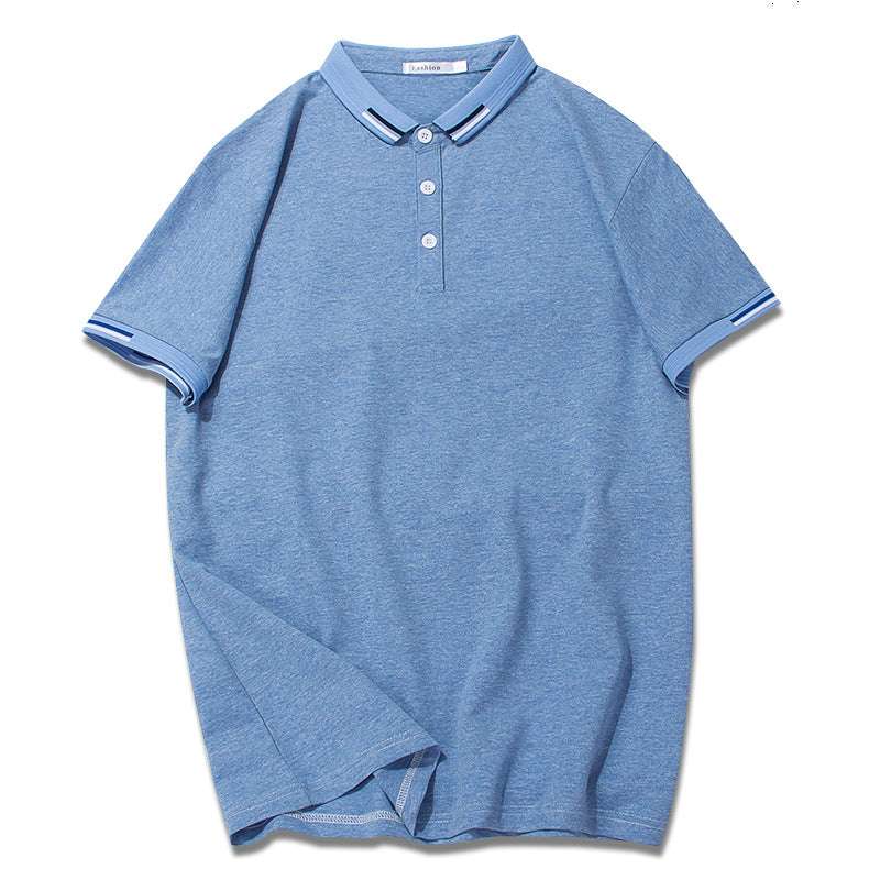 Men's Short-sleeved Polo Shirt T-shirt Solid Color Men's Lapel