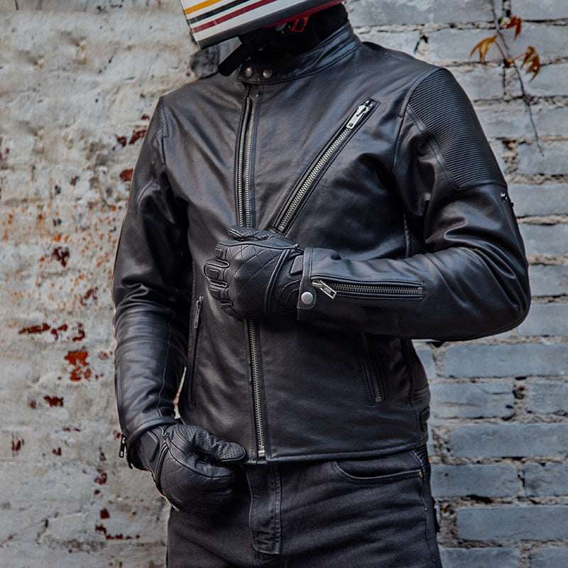 Men's Goat Leather Touch Screen Cycling Four Seasons Motorcycle Gloves