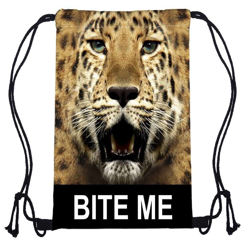 Drawstring Pocket 3d Digital Printed Animal Drawstring Bag Storage Drawstring Bag