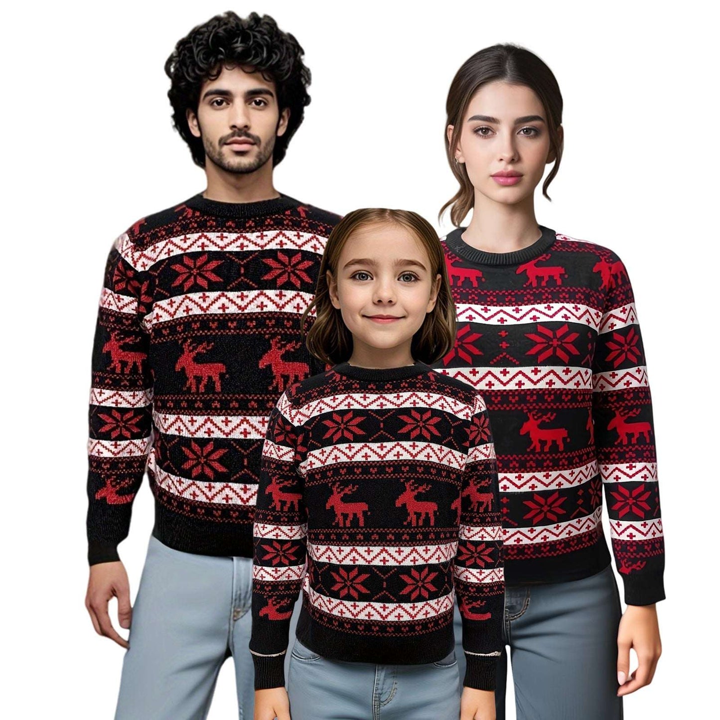 Women's Christmas Round Neck Loose Long Sleeves Sweater - globaltradeleader