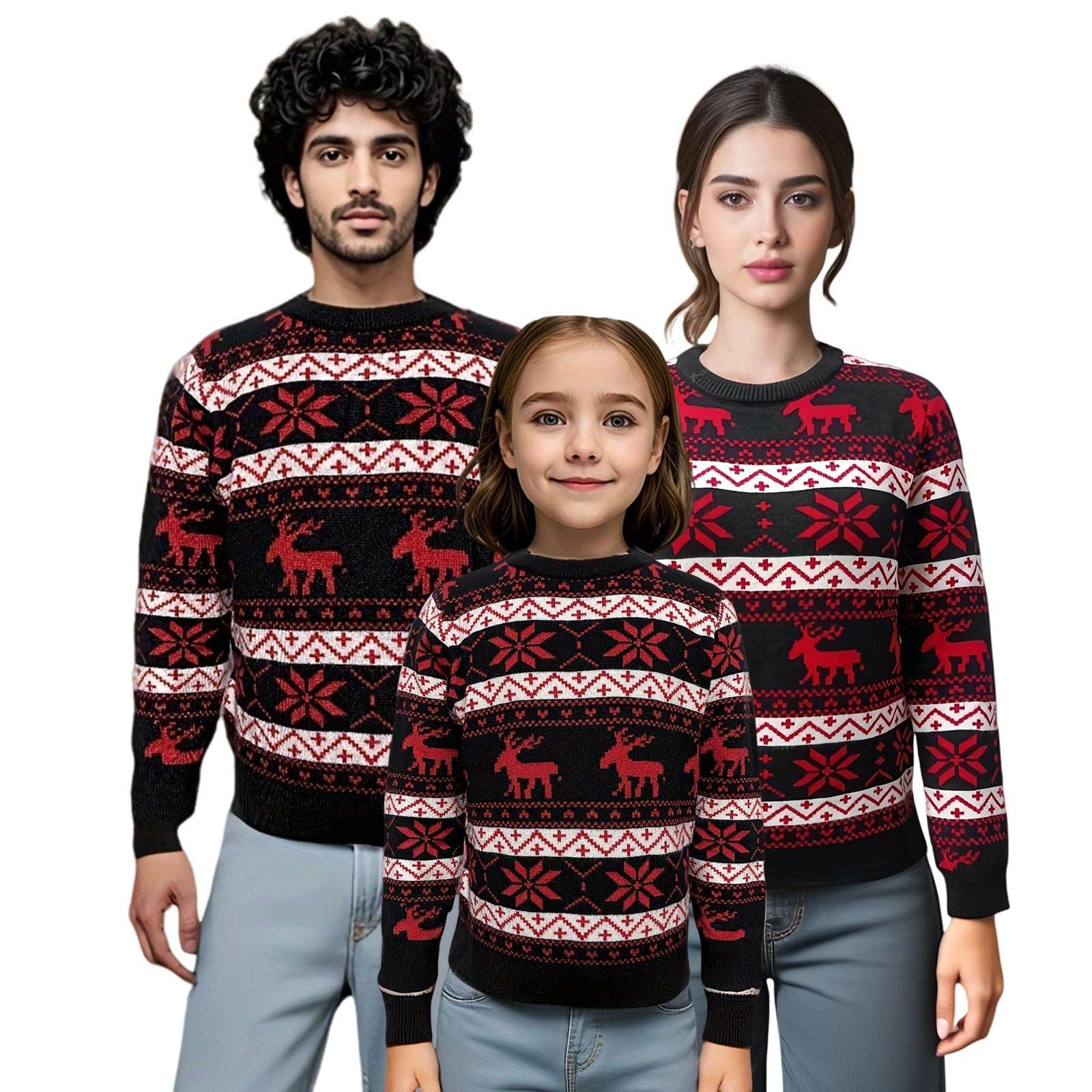 Women's Christmas Round Neck Loose Long Sleeves Sweater - globaltradeleader