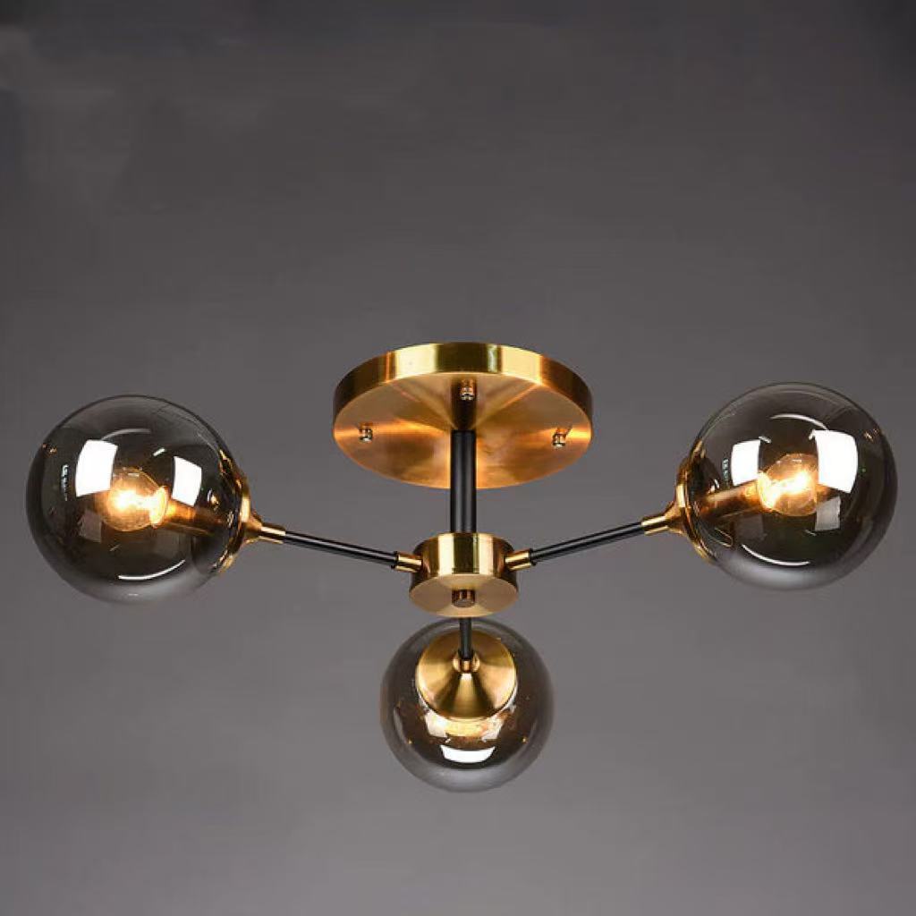 Modern Creative Micro Luxury Copper Plated Glass Ball Ceiling Lamp - globaltradeleader