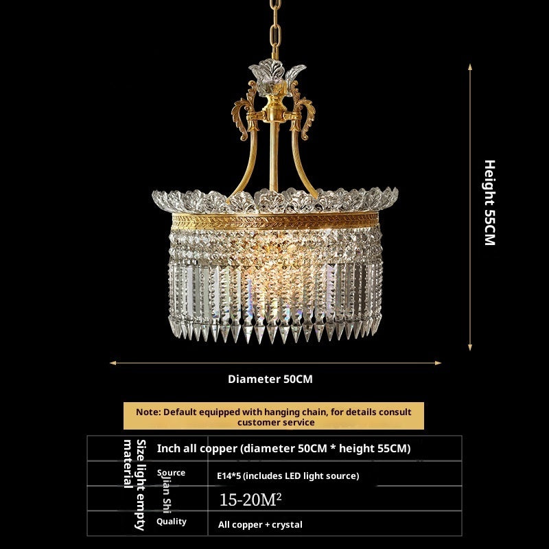 Dining Room Entrance Corridor Bedroom Copper Crystal Chandelier - globaltradeleader