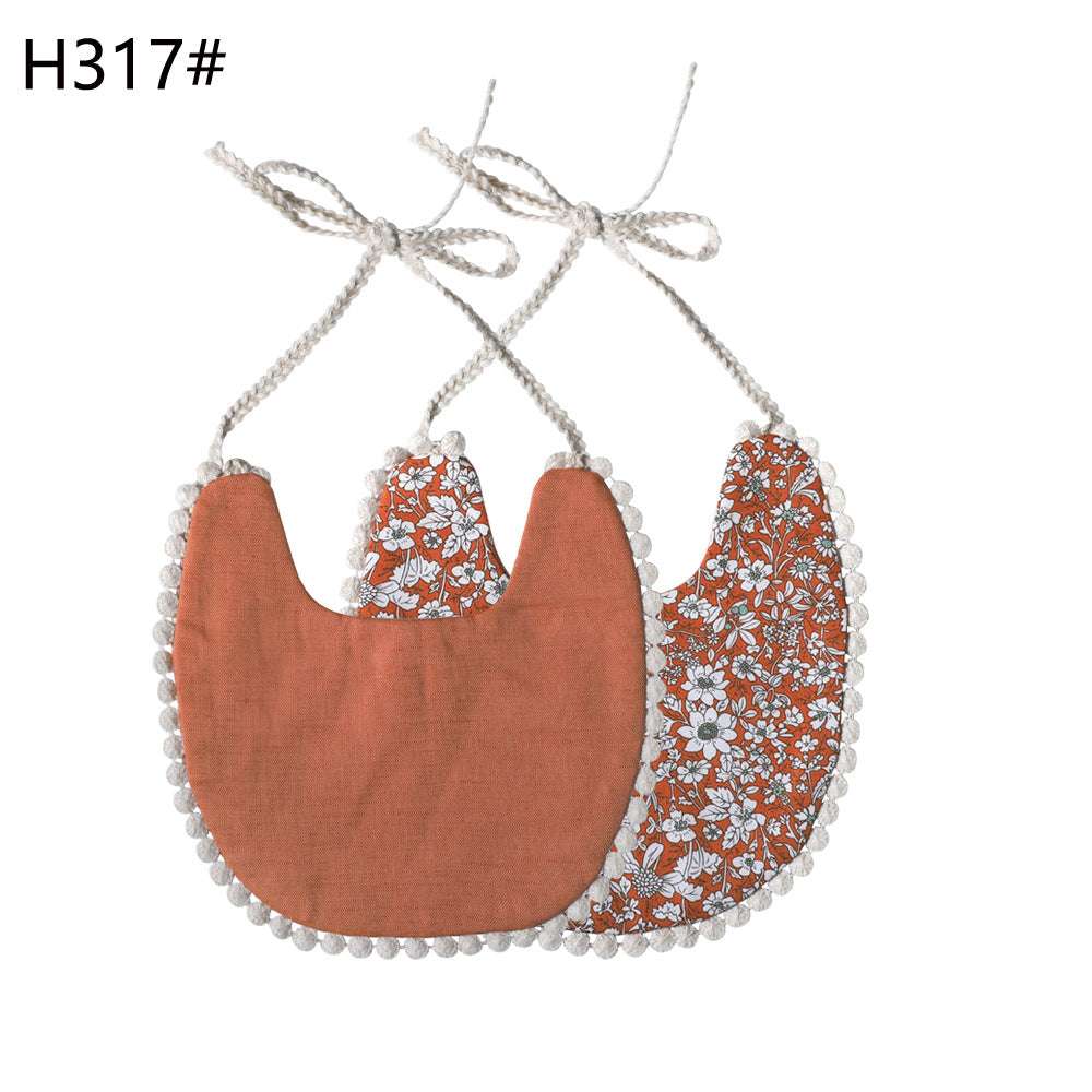 INS Popular European And American Foreign Trade Pure Cotton And Linen Two Layer Saliva Towel Amazon Hot Cross Border Supply Bib Bib - globaltradeleader