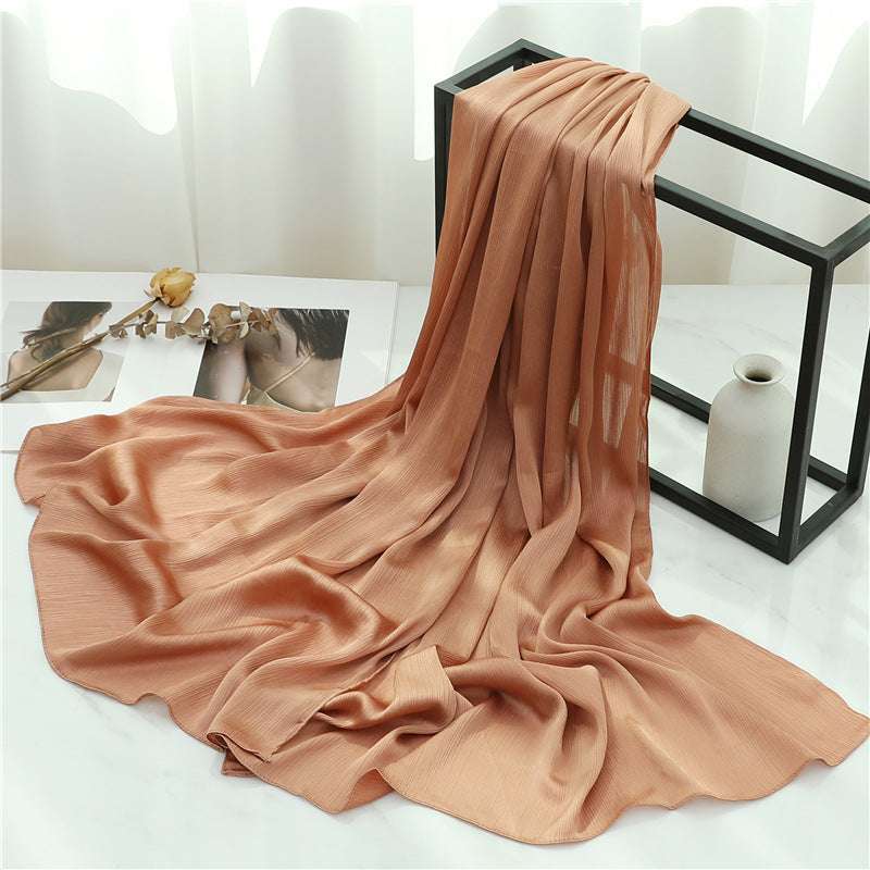 Solid Color Silk Scarf Basic All-matching