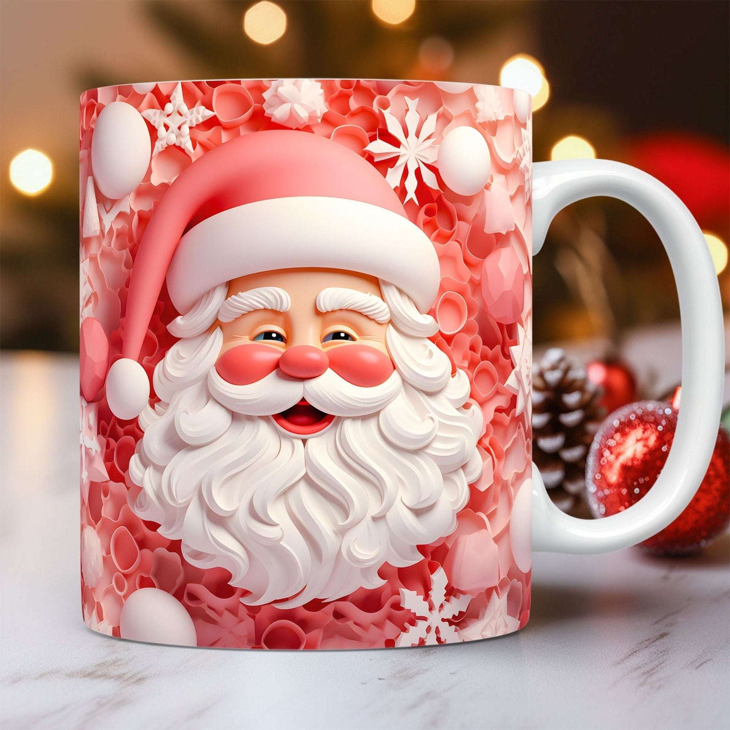 Creative 3D Christmas Ceramic Mug Unique Space Design Snowman Santa Coffee Cup Tea Milk Mug Christmas Gifts For Kids Adults Kitchen Gadgets - globaltradeleader