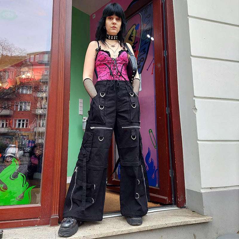 Europe And The United States Dark Punk Style Hot Girl Jeans