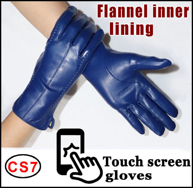 Women's Sheepskin Gloves Winter Warmth Plus Velvet Short Thi - globaltradeleader