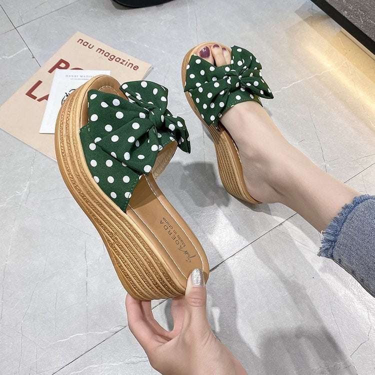 Fashion Word Out Wedge  Toe High Heel Slippers - globaltradeleader