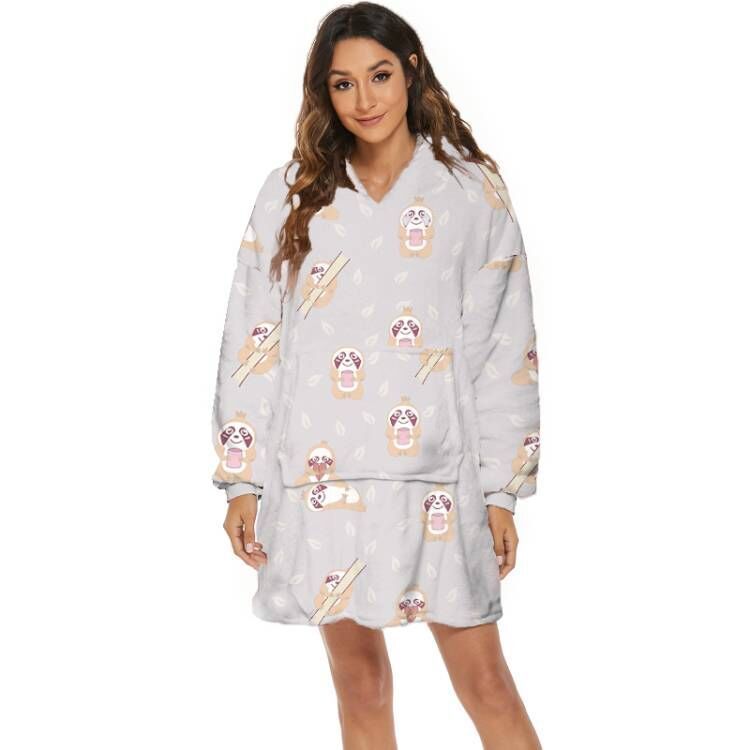 Cartoon Fruit Printed Lazy Blanket Hooded - globaltradeleader
