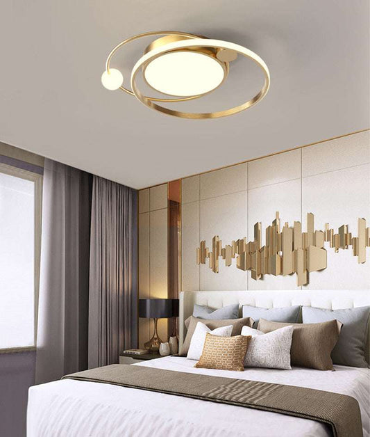 Simple And Luxurious Golden Bedroom Ceiling Lamp - globaltradeleader